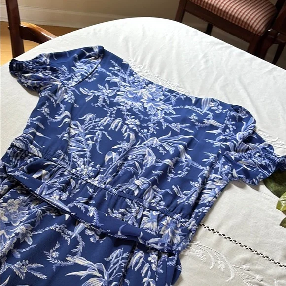 Talbots Beautiful Blue Floral Midi Dress - Picture 8 of 15